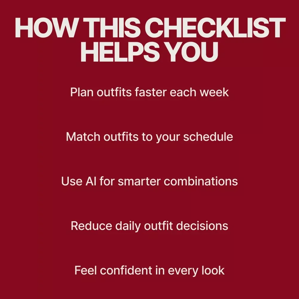 AI-Powered Outfit Planning Checklist | Smart Weekly Wardrobe Planner, AI Style Guide, Fashion Planning Download