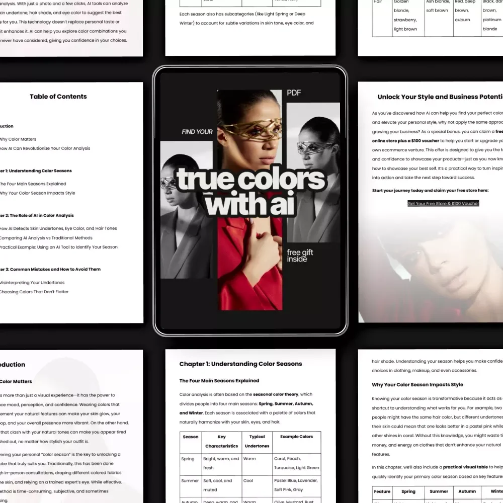 Find Your True Colors with AI – Ebook Guide to using ai to find your color season, Personal Color Analysis, Smart Style & Wardrobe Confidence