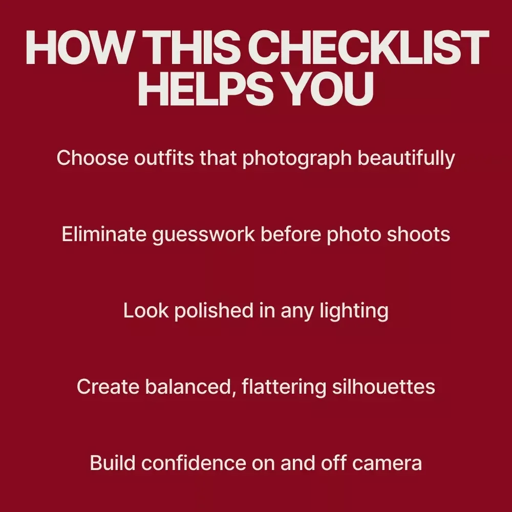 Camera Ready Style That Always Works – Photo Styling Checklist for Creators & Entrepreneurs | What Outfits Look Stylish in Photos