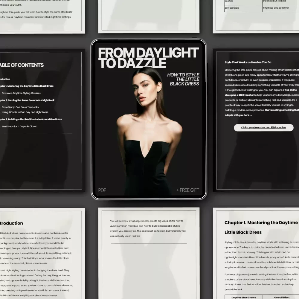From Daylight to Dazzle How to Style the Little Black Dress – Day to Night Outfit Guide, Capsule Wardrobe Styling, Fashion eBook