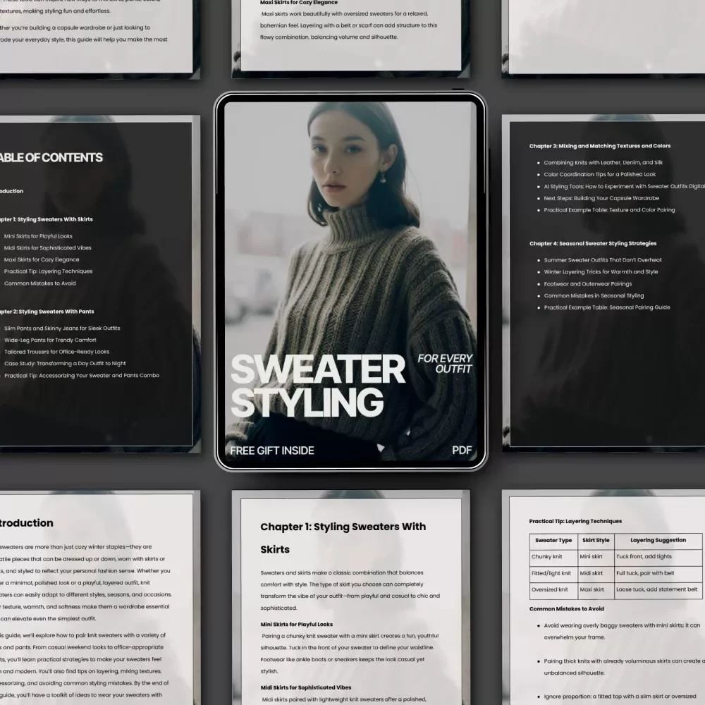 Sweater Styling for Every Outfit – Easy Guide on How to Style a Knit Sweater with Skirts and Pants | Everyday Chic Digital Guide