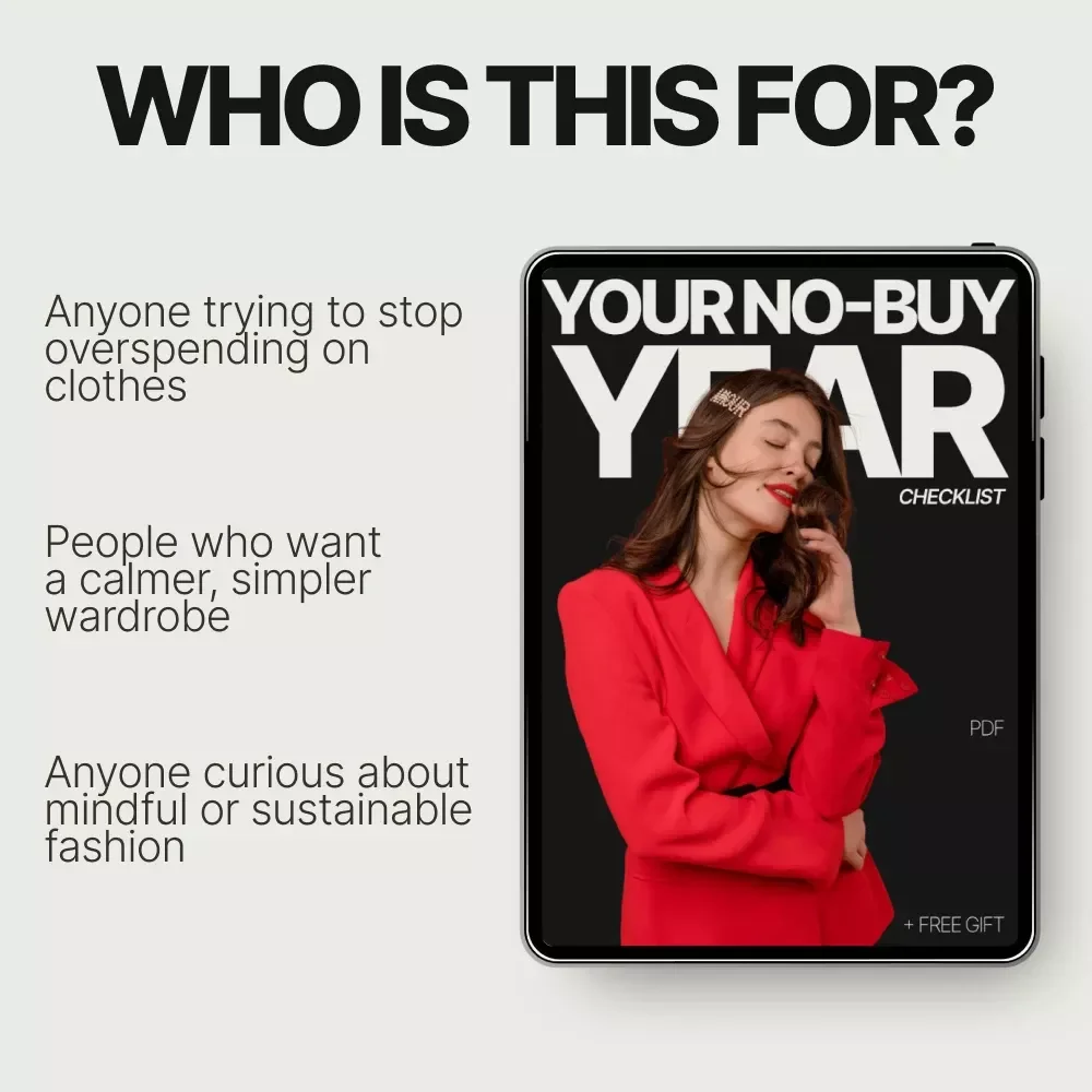 Your No-Buy Year Checklist | Digital Download Wardrobe Reset Guide, No-Buy Year Planner, Sustainable Fashion Checklist, Minimalist Clothing Challenge