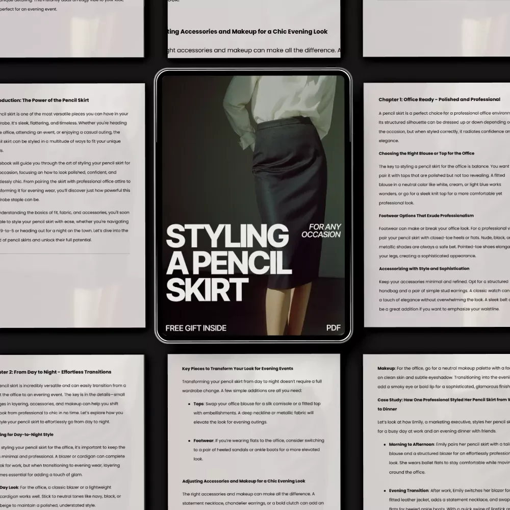 Styling a Pencil Skirt for Any Occasion | Ebook Guide | Workwear to Event Style Made Easy