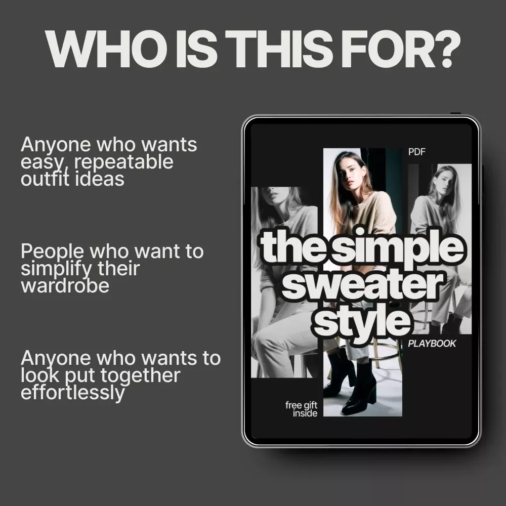 The Simple Sweater Style Playbook – Plain Sweater Styling Guide, Minimalist Wardrobe eBook, Everyday Outfit Formulas & Layering Techniques Digital Download