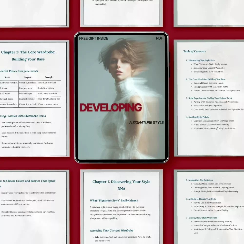 Developing a Signature Style – Personal Style Guide, Wardrobe Essentials eBook, Fashion Identity Workbook, Digital Download