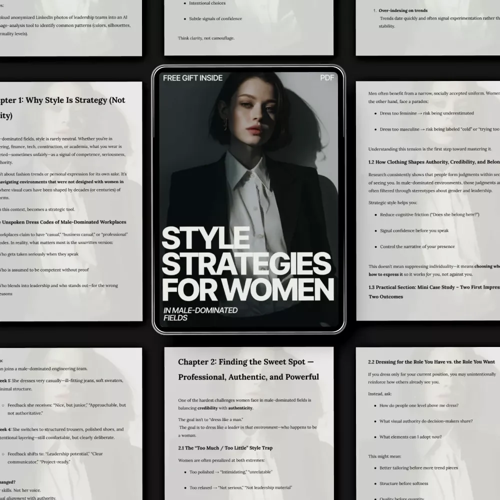 Style Strategies for Women in Male-Dominated Fields – Strategic Power Dressing Ebook | Style for Women in Male Dominated Fields | Professional Workwear Guide
