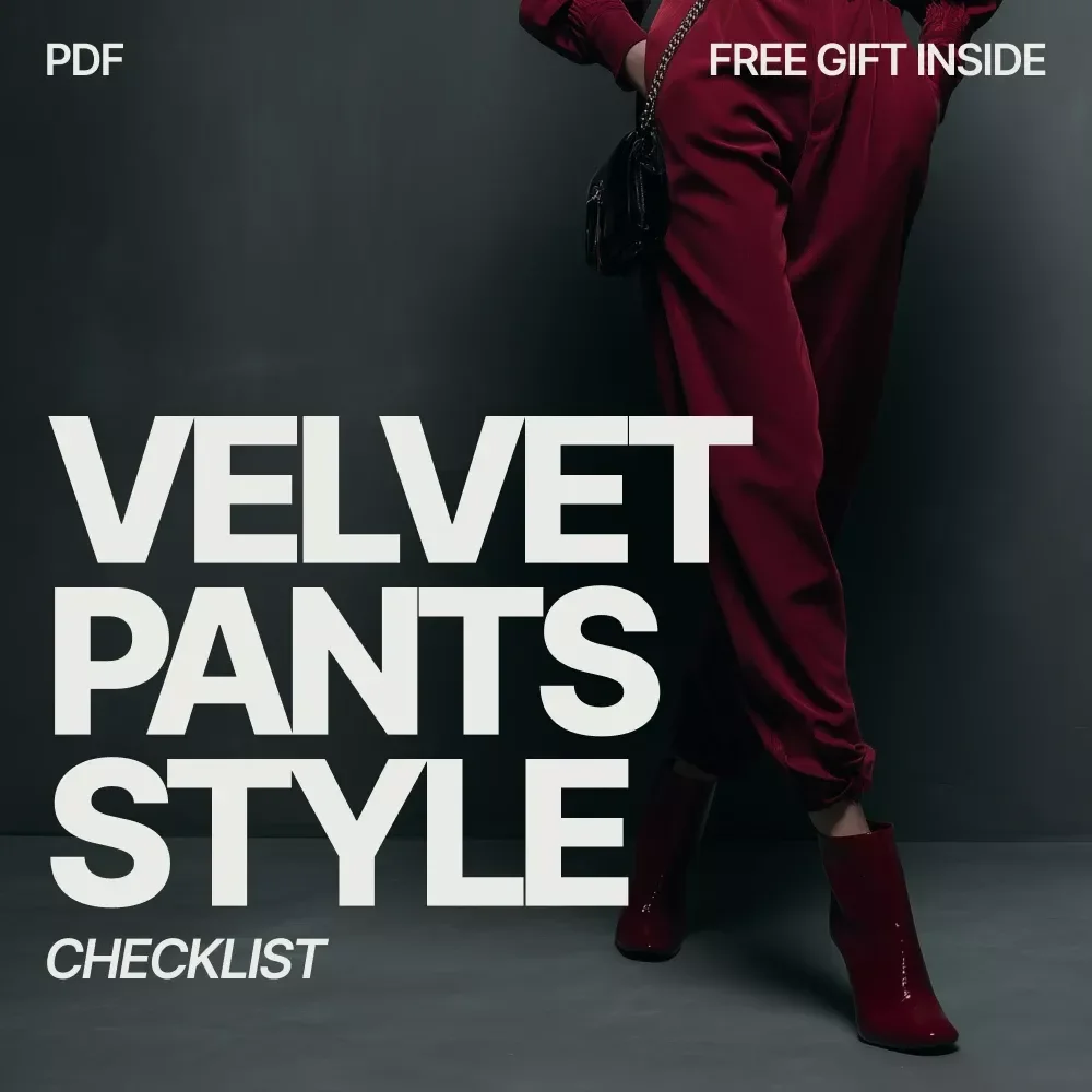 Velvet Pants Style Checklist – What to Wear With Velvet Pants Guide | Instant Digital Download Outfit Styling Checklist