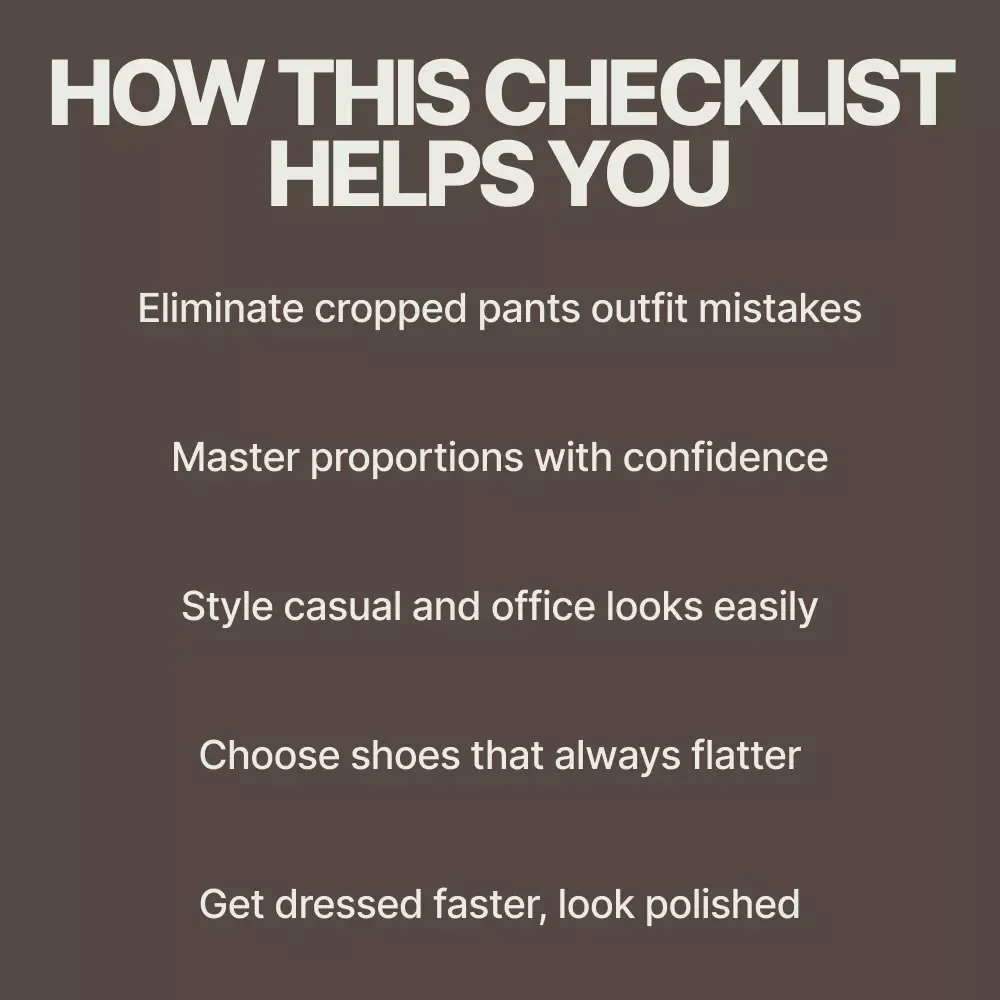 Cropped Pants Done Right Every Single Time | Cropped Pants Styling Guide, Office & Casual Outfit Checklist, Proportion & Shoe Pairing eBook, Digital Download