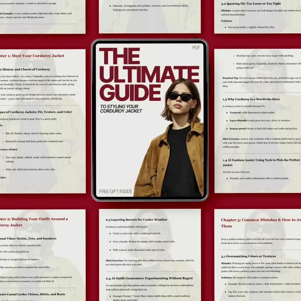 The Ultimate Guide to Styling Your Corduroy Jacket | How to Style a Corduroy Jacket for Casual & Smart Looks | Digital Fashion Guide Download