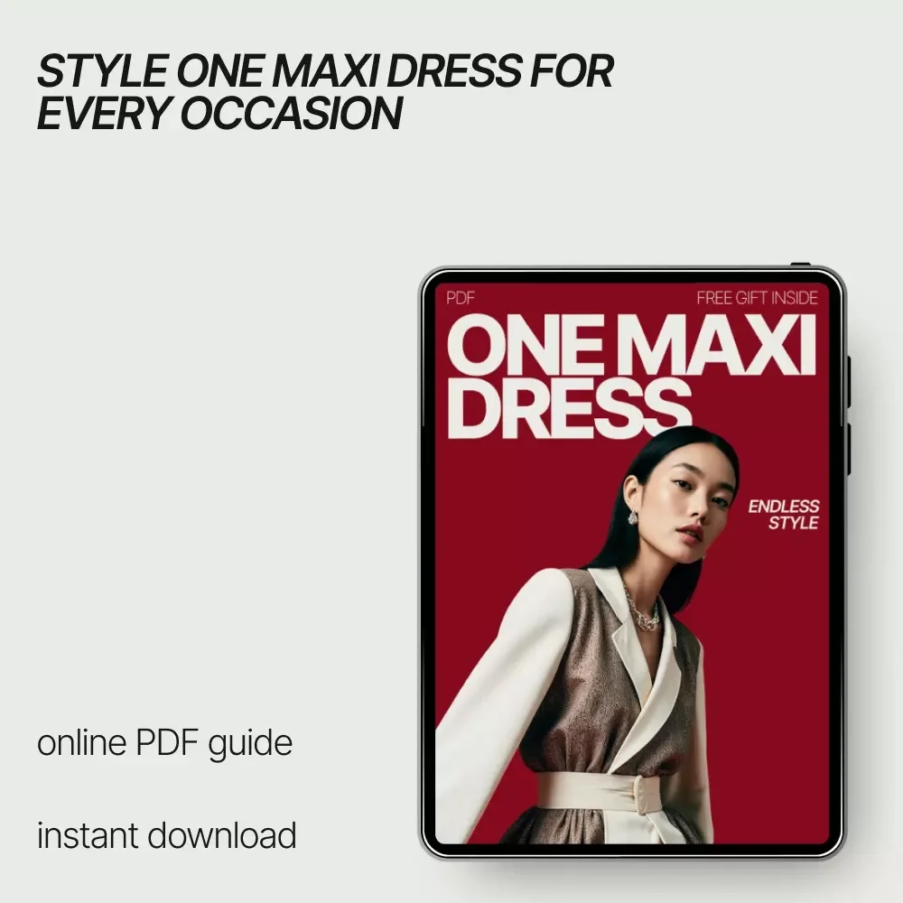 One Maxi Dress Endless Style | Ebook Guide on how to style a maxi dress for casual and formal | Versatile Outfit Styling & Capsule Wardrobe Digital Download
