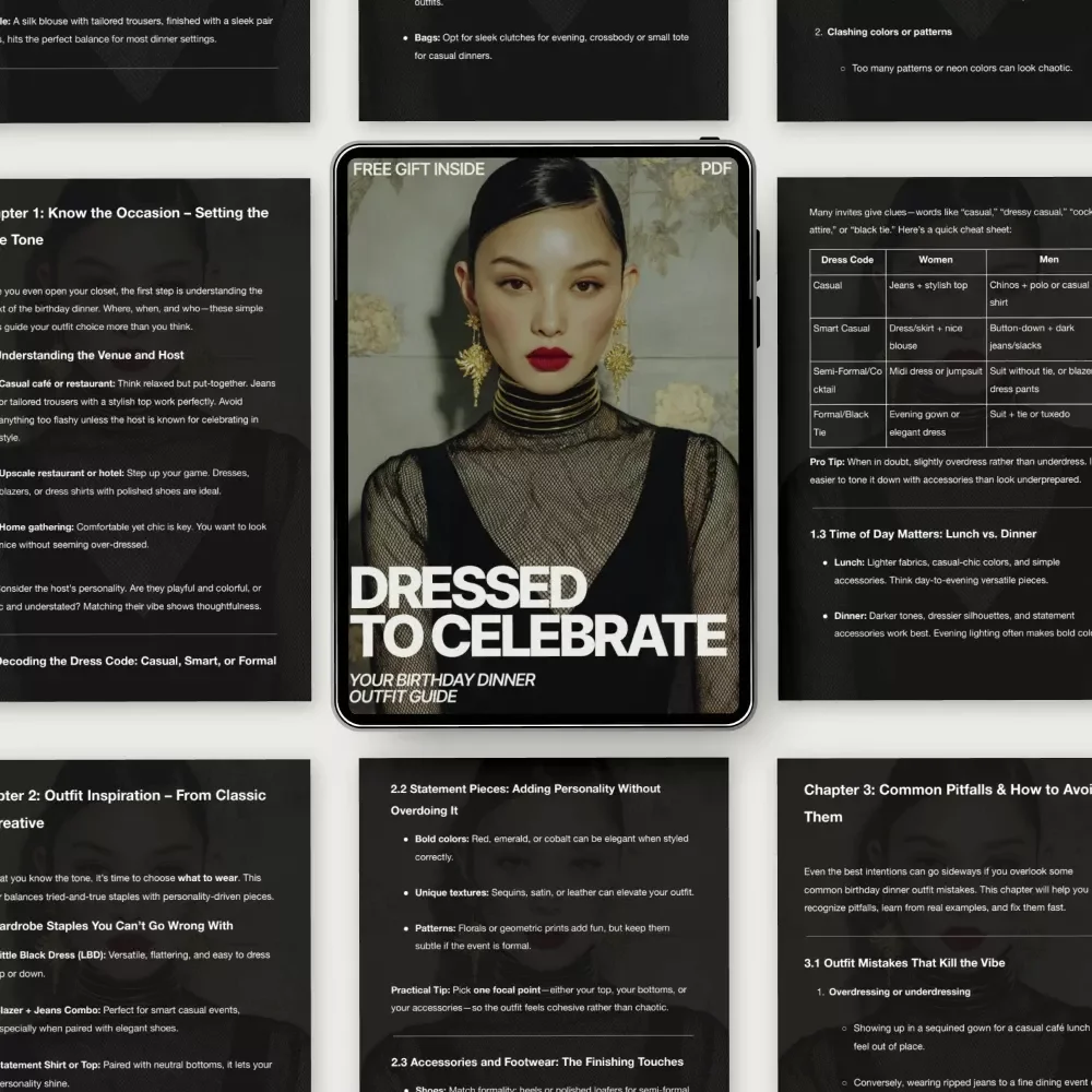 Dressed to Celebrate: Your Birthday Dinner Outfit Guide – What to Wear to a Birthday Dinner Style Planner & Digital Fashion Guide