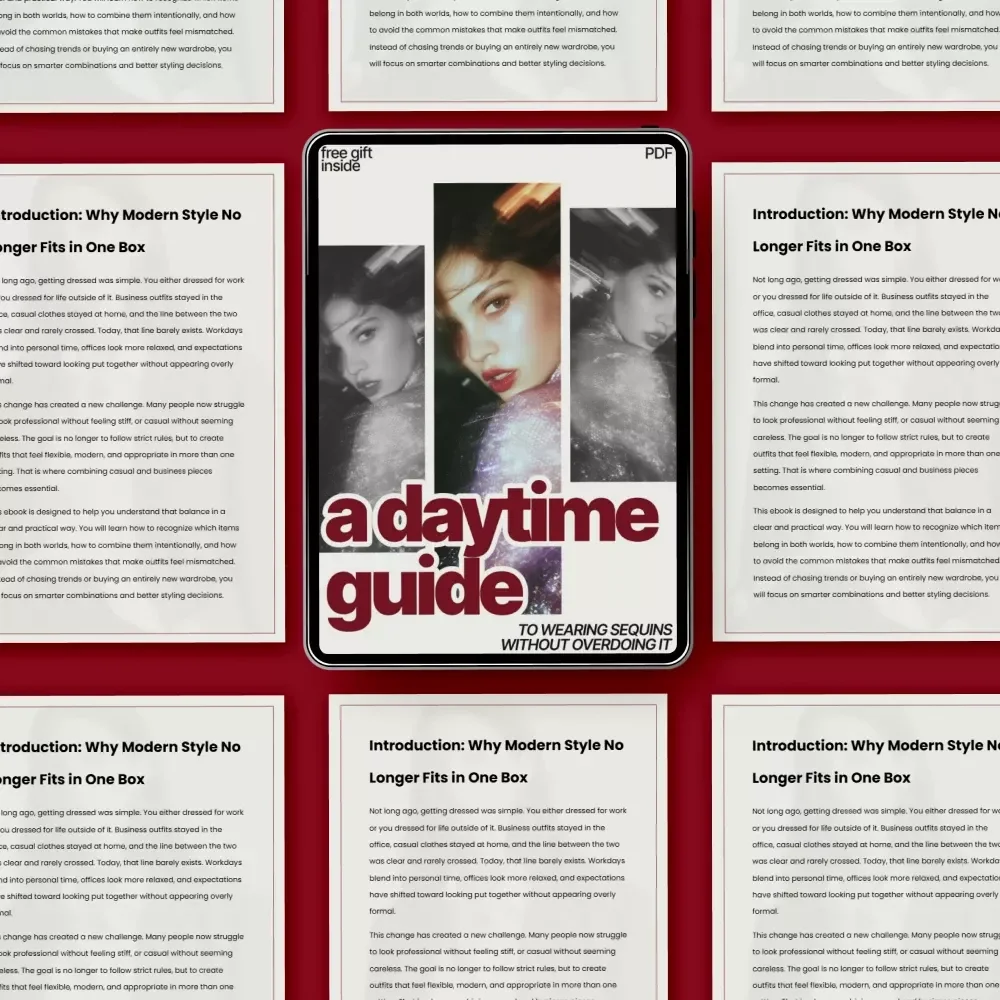 A Daytime Guide to Wearing Sequins Without Overdoing It | How to Wear Sequins During the Day Style Guide, Digital Fashion eBook for Everyday Outfits