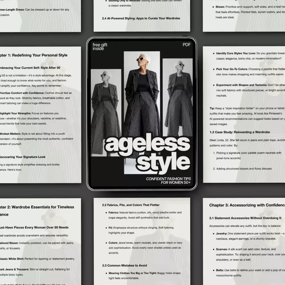 Ageless Style: Confident Fashion Tips for Women 50+ – Digital Guide with Timeless Wardrobe Essentials, Modern Styling Advice & Style Tips for Women Over 50