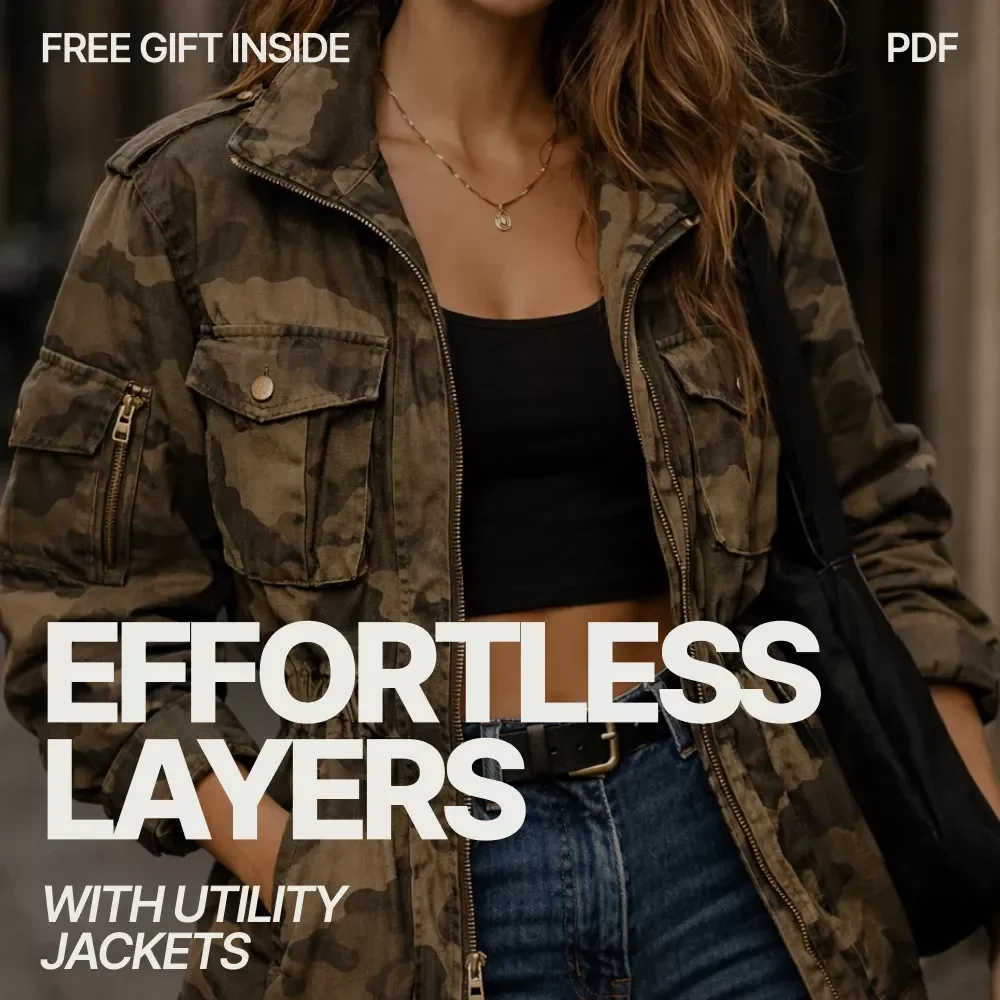 Effortless Layers with Utility Jackets – Ebook Guide on how to style a utility jacket for layered looks | Modern Capsule Wardrobe Styling