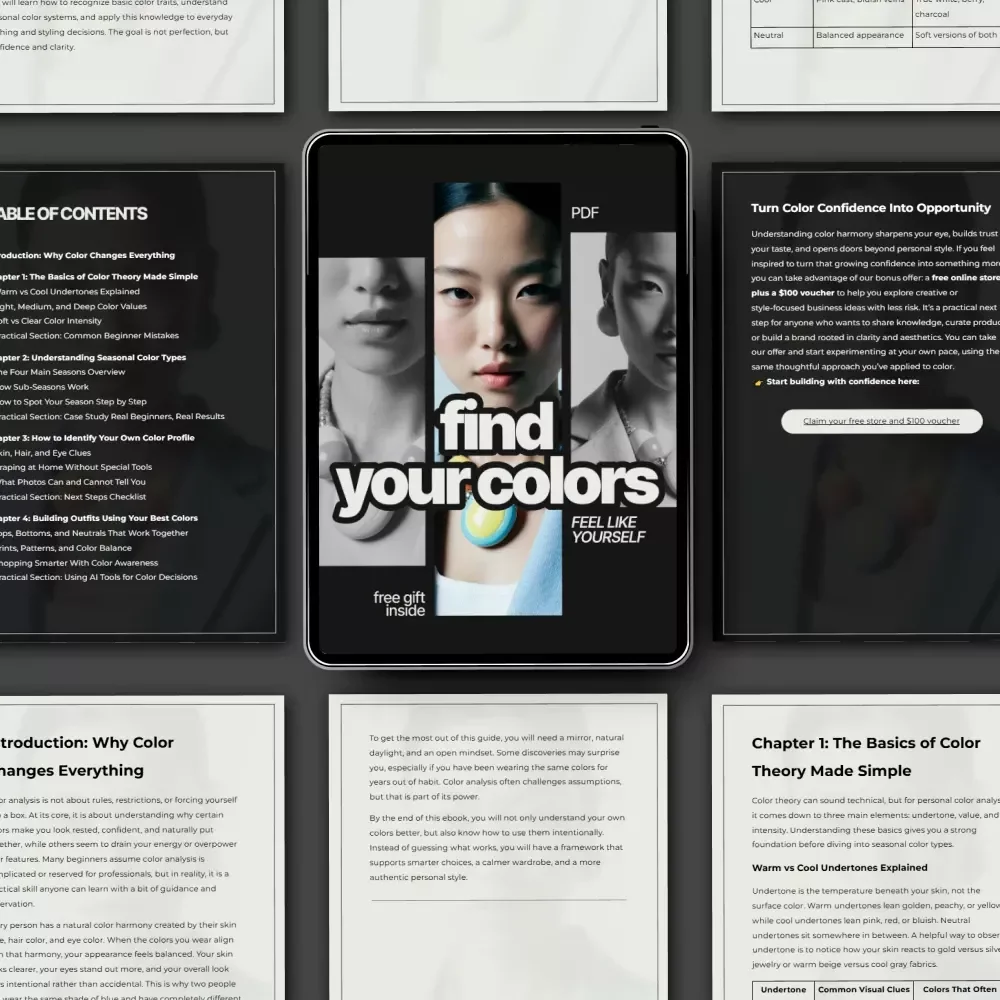 Find Your Colors Feel Like Yourself – Color Analysis for Beginners eBook, Personal Color Guide, Seasonal Color Theory, Style & Wardrobe Confidence Digital Download