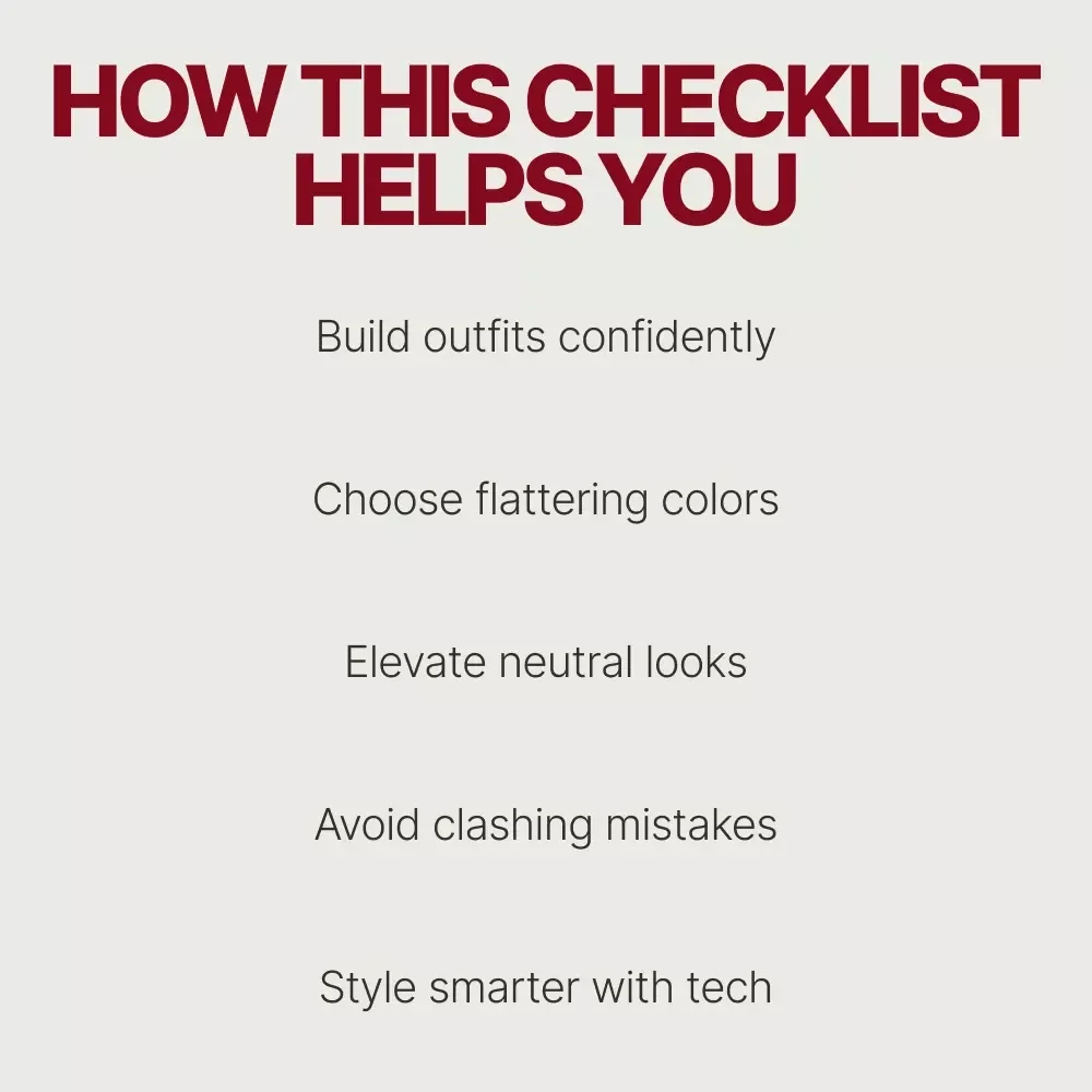 How to Add a Pop of Color to Your Outfit – Printable Checklist for Effortless Style | how to add a pop of color to an outfit