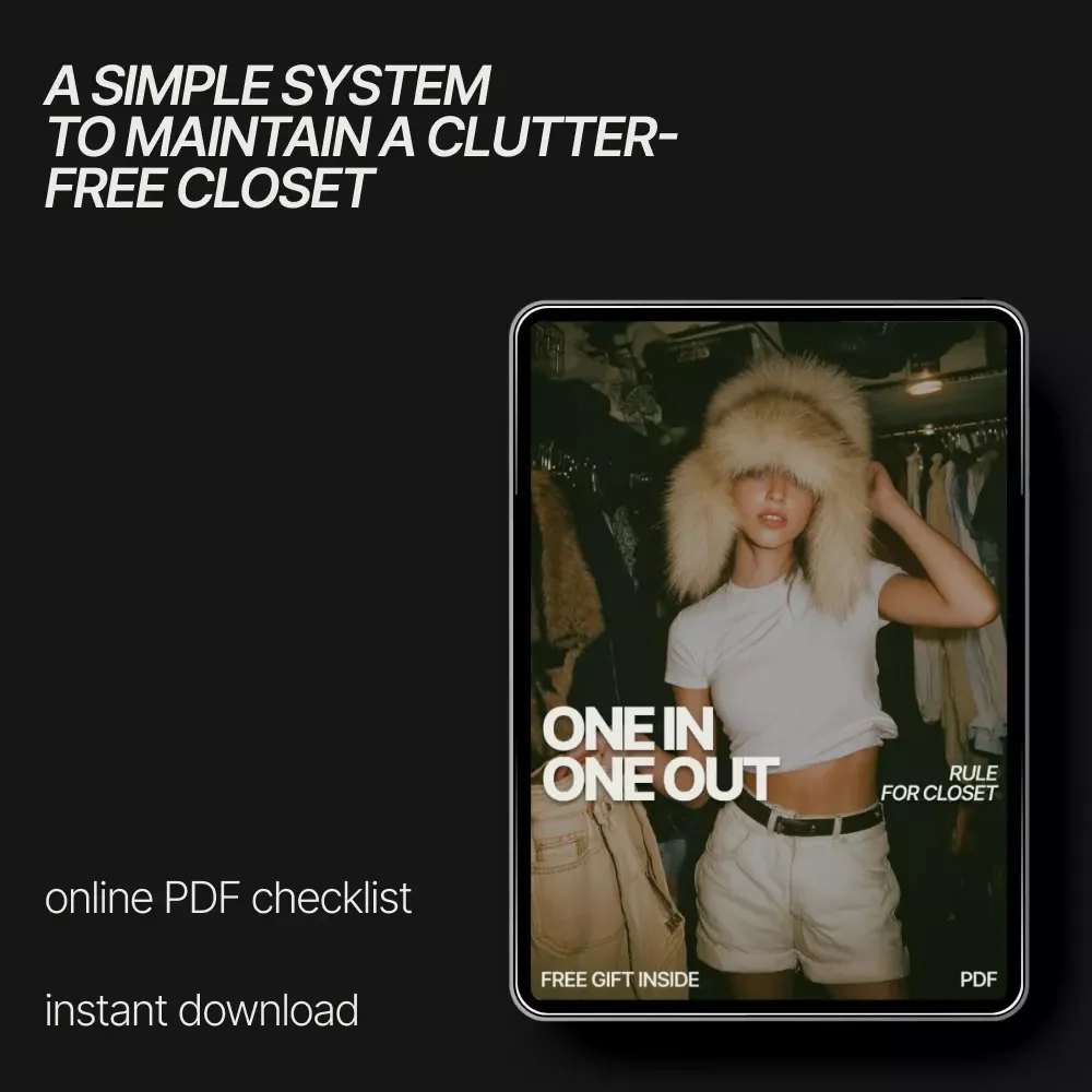 One In One Out Rule for Closet Checklist | Simple Weekly Decluttering System | Printable Digital Download