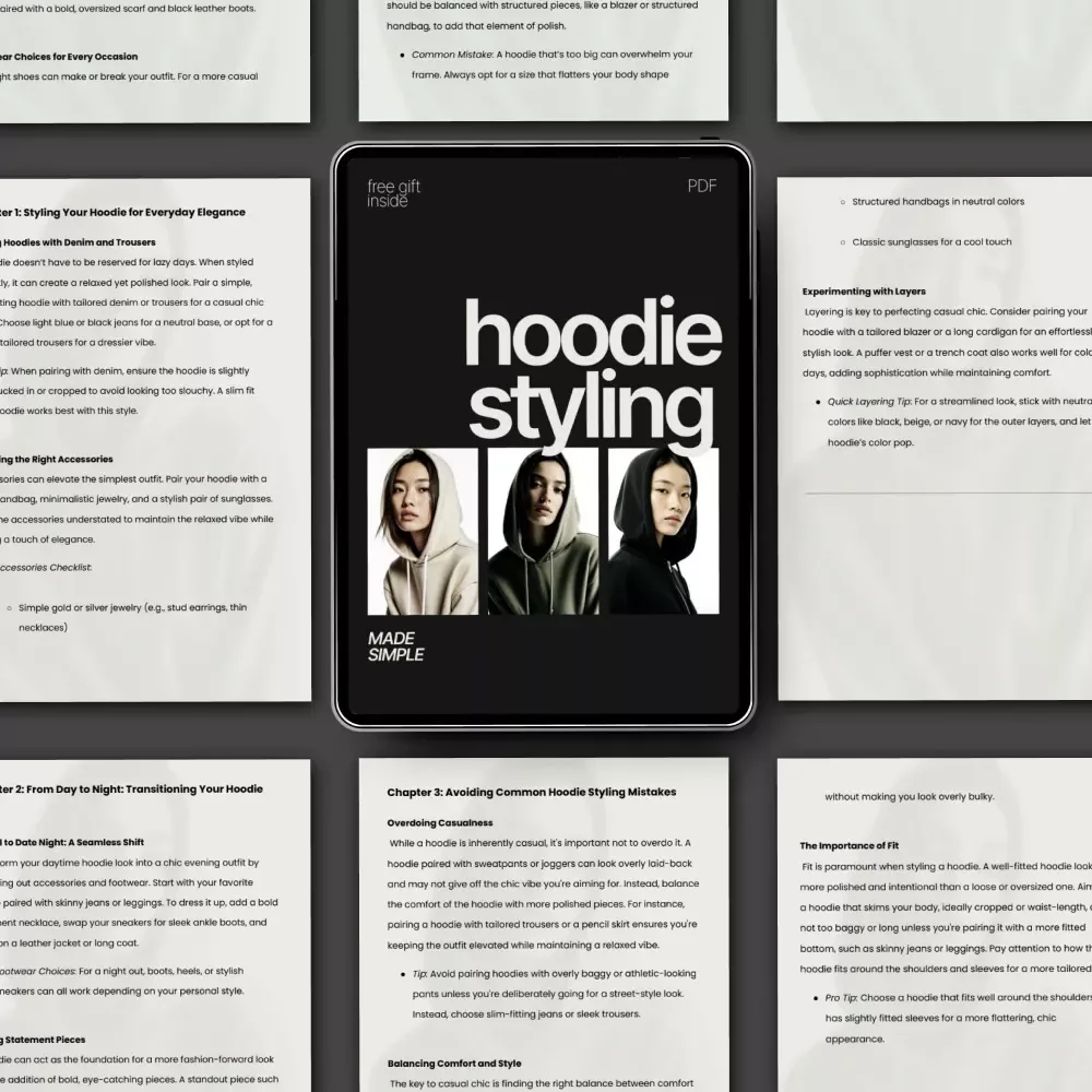Hoodie Styling Made Simple | Easy Guide on How to Style a Hoodie for Casual Chic Outfits | Everyday to Night Looks Digital Download