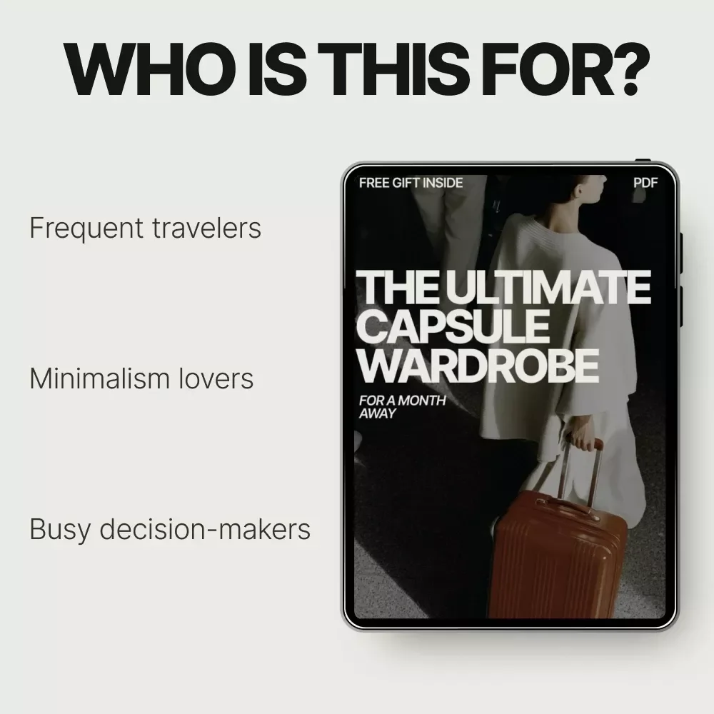 The Ultimate Capsule Wardrobe for a Month Away | Capsule Wardrobe for a Month Long Trip eBook | Smart Packing, Travel Style Guide