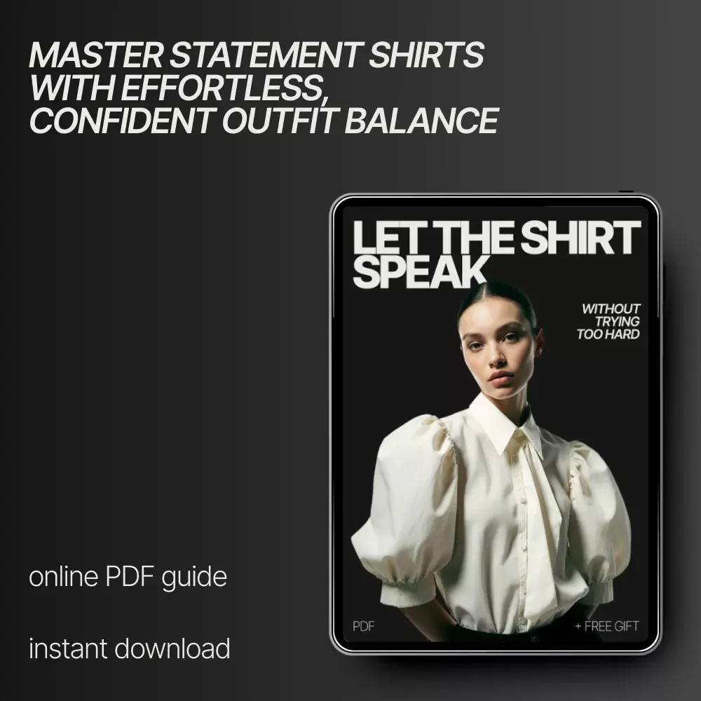 Let the Shirt Speak Without Trying Too Hard – Effortless Outfit Formula Ebook on How to Style a Statement Shirt with Neutral Bottoms