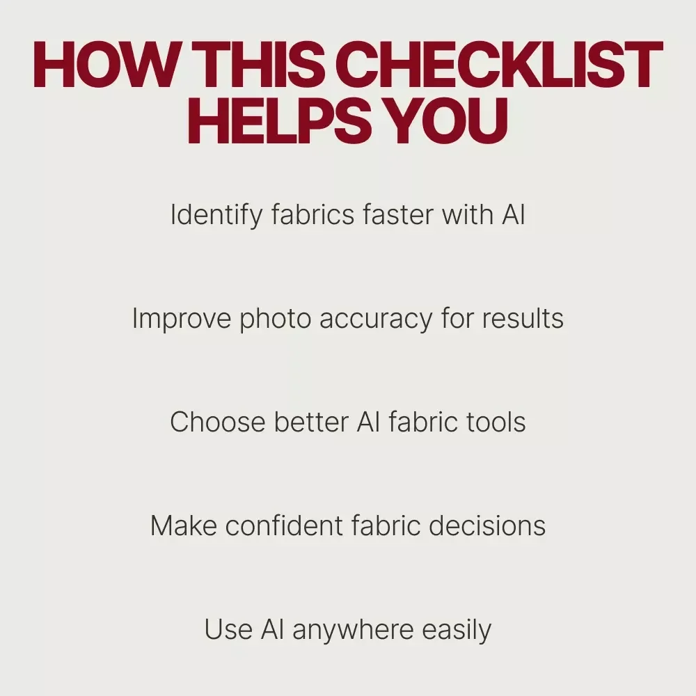 Your AI Fabric Finder Checklist | Smart Sewing & Thrifting Guide Using ai to identify fabrics from a photo