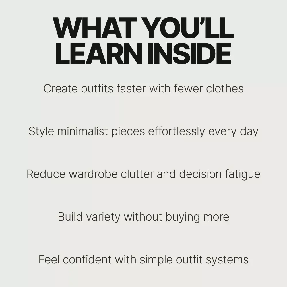 Effortless Style With a Minimalist Wardrobe – eBook Guide to How to Style Minimalist Wardrobe Items, Capsule Closet Styling, Everyday Outfits Made Simple