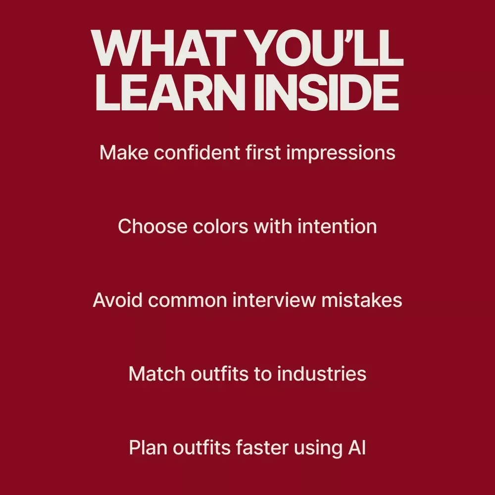 The Color Playbook for Interviews | Ebook Guide on What Colors to Wear for Interviews | Smart Outfit Strategy for Job Seekers