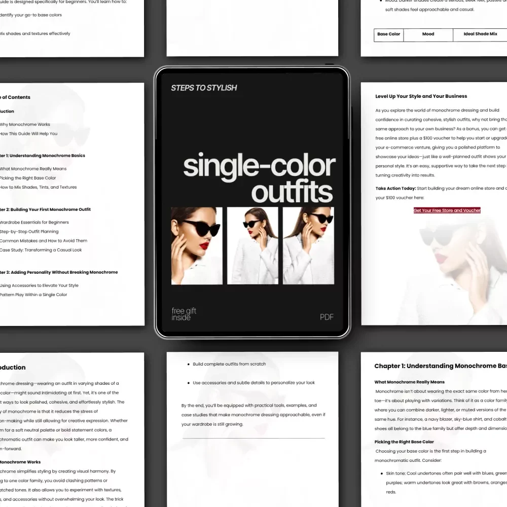 Steps to Stylish Single-Color Outfits – Beginner-Friendly Guide to Monochromatic Outfit Ideas for Beginners | Digital Fashion Styling Download