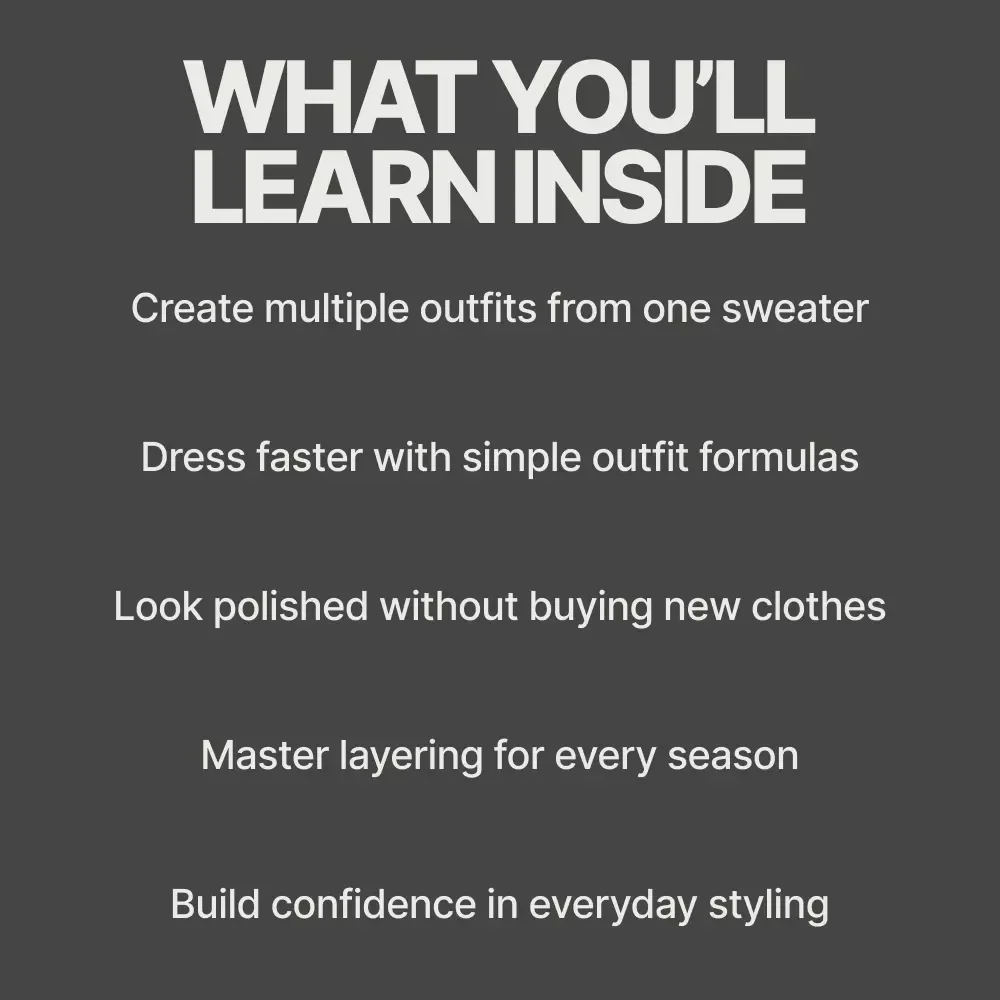 The Simple Sweater Style Playbook – Plain Sweater Styling Guide, Minimalist Wardrobe eBook, Everyday Outfit Formulas & Layering Techniques Digital Download