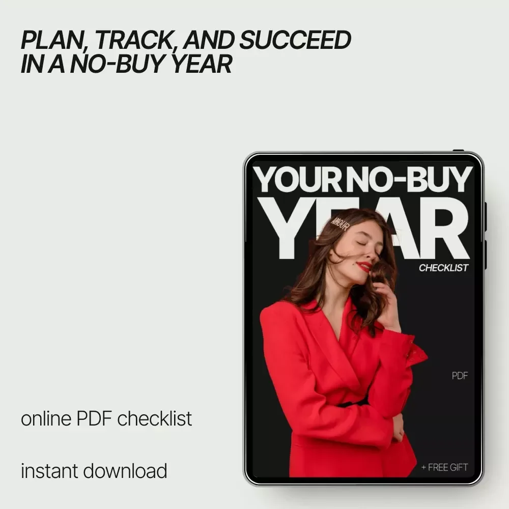 Your No-Buy Year Checklist | Digital Download Wardrobe Reset Guide, No-Buy Year Planner, Sustainable Fashion Checklist, Minimalist Clothing Challenge
