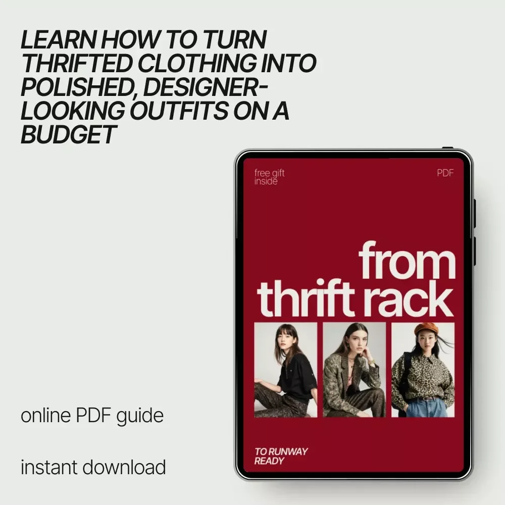 From Thrift Rack to Runway Ready – How to Make Thrifted Clothes Look Designer | Budget Styling eBook & Wardrobe Upgrade Guide