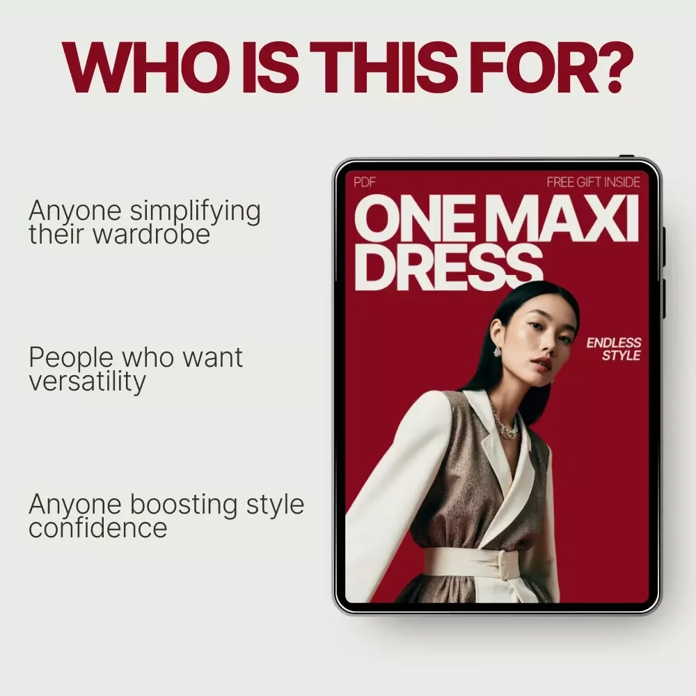 One Maxi Dress Endless Style | Ebook Guide on how to style a maxi dress for casual and formal | Versatile Outfit Styling & Capsule Wardrobe Digital Download