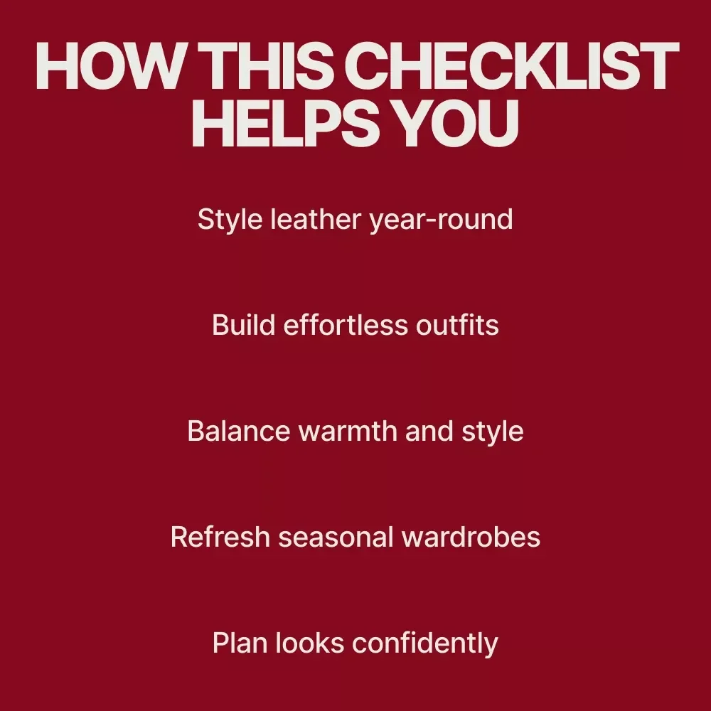 Leather Jacket Looks That Work All Year Long – Checklist for How to Style a Leather Jacket for Different Seasons, Year-Round Outfit Styling Guide, Digital Download