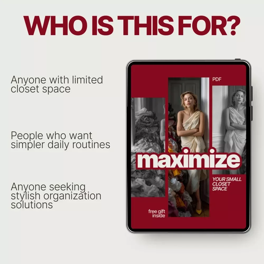 Maximize Your Small Closet Space | Practical Ebook Guide on How to Make a Small Closet Look Organized, Declutter & Store Smarter