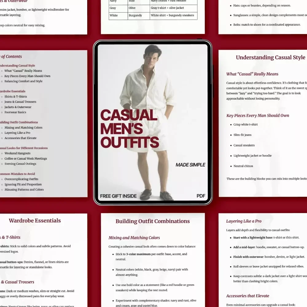 Casual Men’s Outfits Made Simple – Everyday Style eBook for Effortless Looks, Casual Men Outfits for Daily Wear, Modern Wardrobe Guide