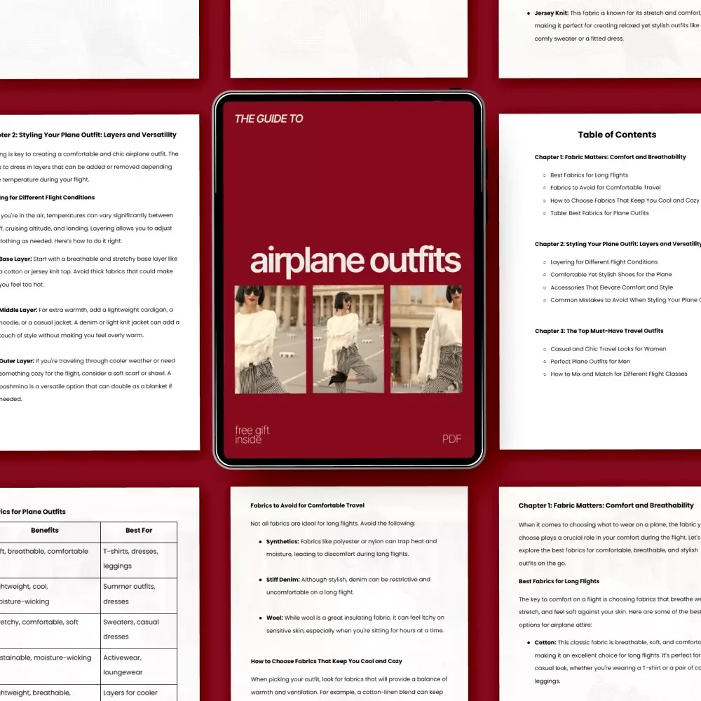 The Guide to Airplane Outfits – Ultimate Plane Outfit Guide for Comfortable Travel, Stylish Airplane Outfits, Smart Packing & Carry-On Essentials (Digital Download)