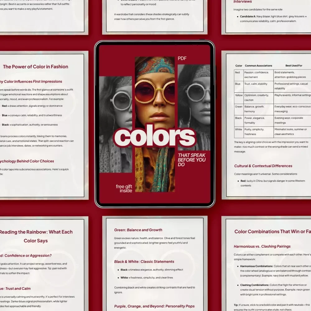 Colors That Speak Before You Do | eBook on How Color Affects First Impressions in Fashion | Color Psychology Style Guide for Confident Outfits