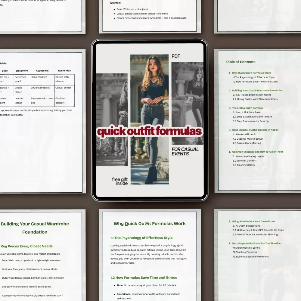 Quick Outfit Formulas for Casual Events – Easy Casual Style Guide, Effortless Everyday Outfits, Smart Wardrobe Planning Digital Download