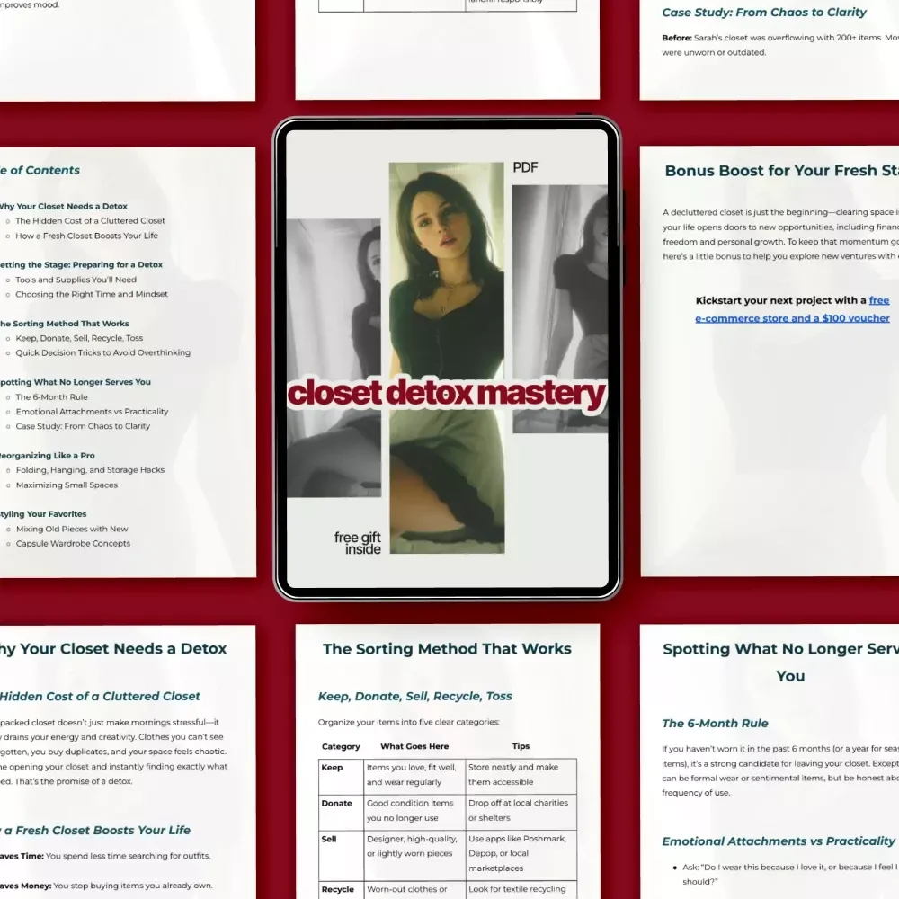 Closet Detox Mastery – How to Do a Closet Detox Effectively | Declutter Your Wardrobe eBook & Step-by-Step Closet Cleanse Guide