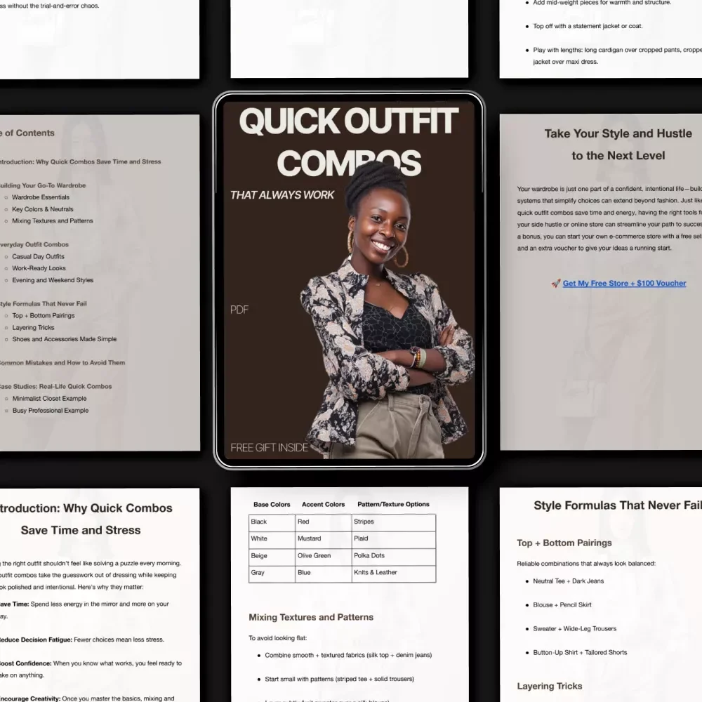 Quick Outfit Combos That Always Work | Easy Everyday Style Guide Ebook for Busy Women, Time-Saving Wardrobe Formulas & Effortless Outfits