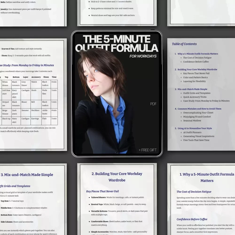 The 5-Minute Outfit Formula for Workdays – Work Capsule Wardrobe Guide, Office Outfit Planner, Morning Style Checklist, Digital Download