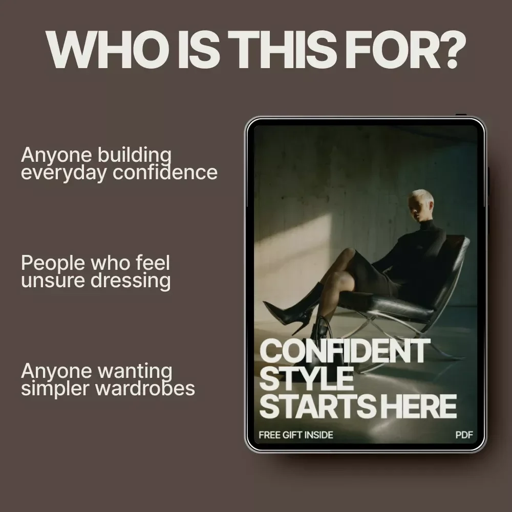 Confident Style Starts Here Ebook – A Complete Guide to Essential Pieces for Confident Style, Personal Wardrobe Building, Fit, Color & Modern Styling with AI