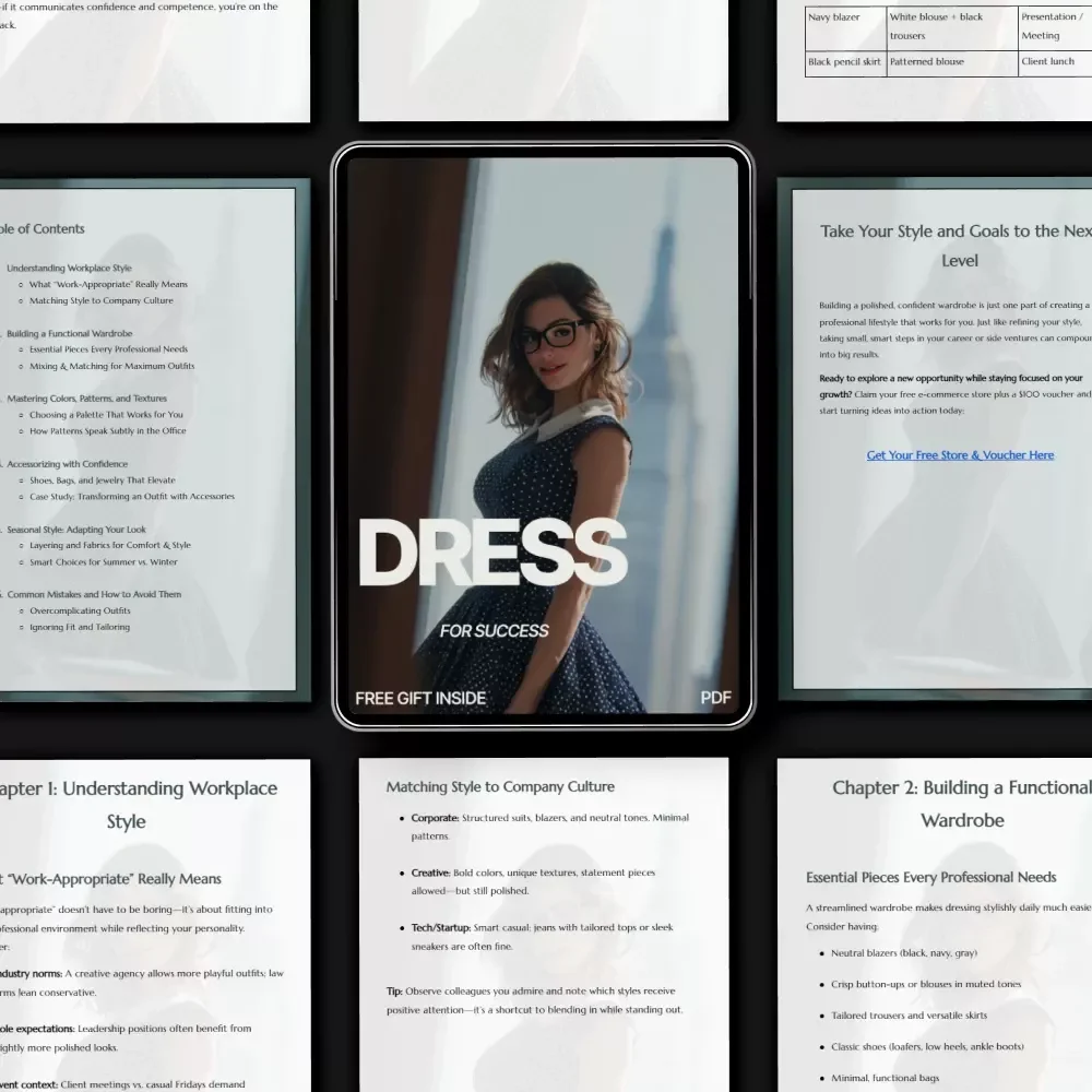 Dress for Success – Professional Style Guide eBook | How to Dress Stylishly for Work, Build a Functional Wardrobe & Elevate Your Career Look