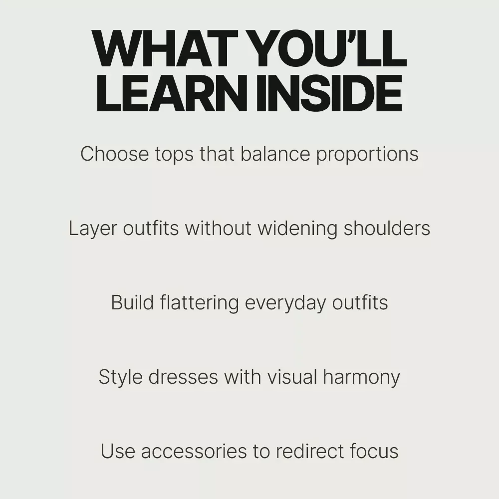 Broad Shoulder Secrets for a Balanced, Flattering Look – What to Wear If You Have Broad Shoulders eBook, Style Guide & Wardrobe Tips