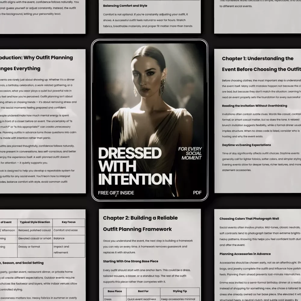 Dressed With Intention for Every Social Moment – Ebook Guide on How to Plan Outfits for Social Events, Outfit Planning Framework, Style Confidence for Any Occasion
