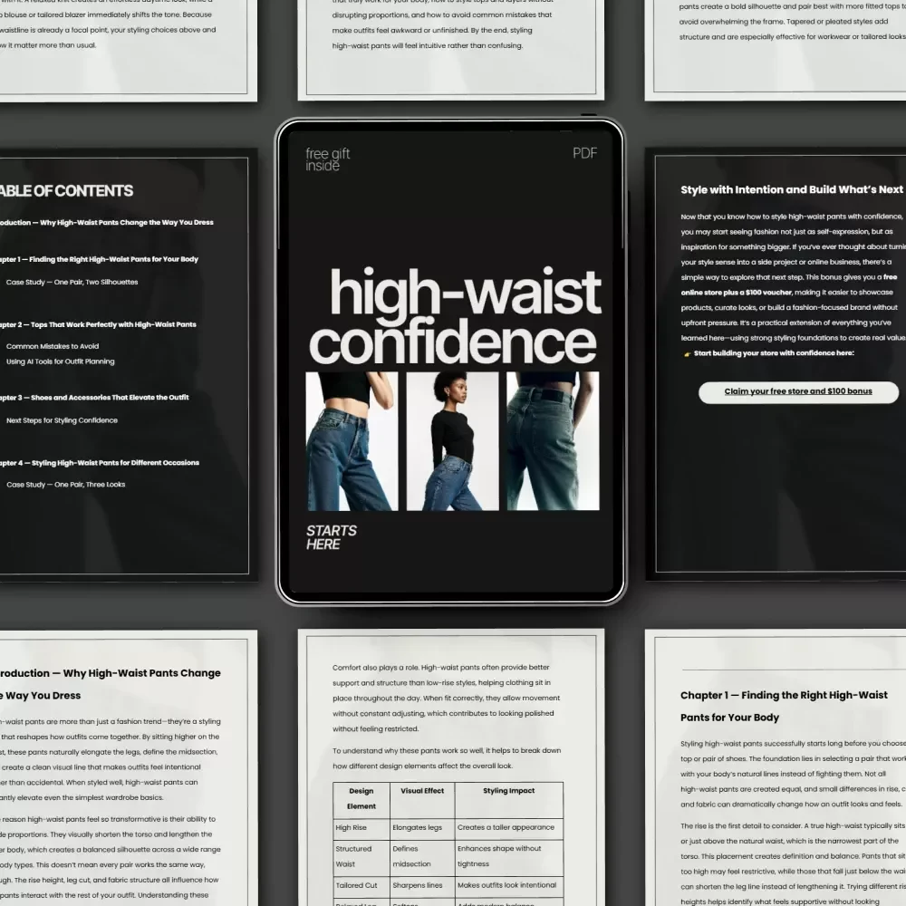 High-Waist Confidence Starts Here | How to Style High-Waist Pants Ebook | Flattering Outfit Guide for Every Body & Occasion