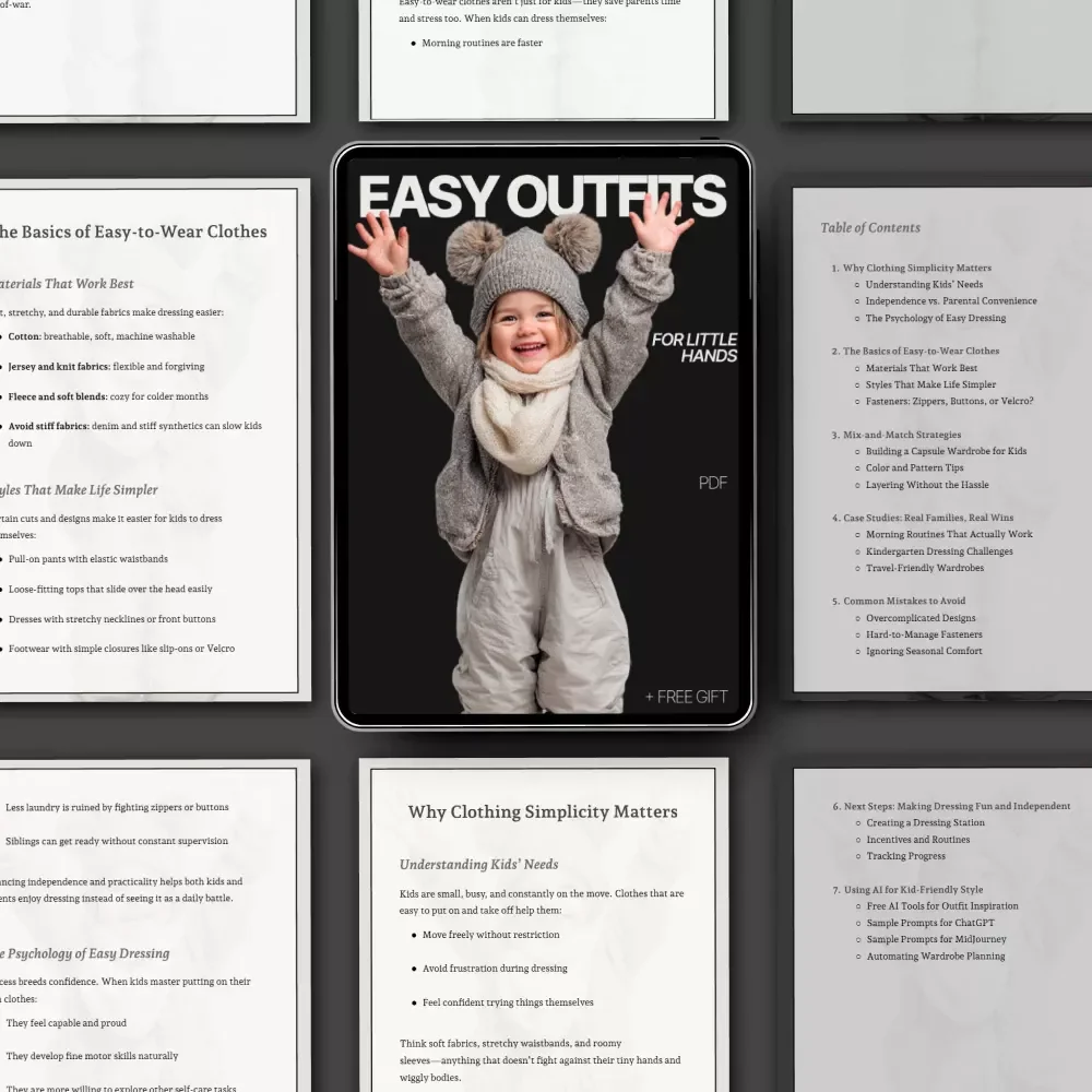 Easy Outfits for Little Hands – Kids Clothing Guide for Independent Dressing, Simple Morning Routines, Capsule Wardrobe & Mix-and-Match Outfits for Toddlers and Young Children (Digital Download)