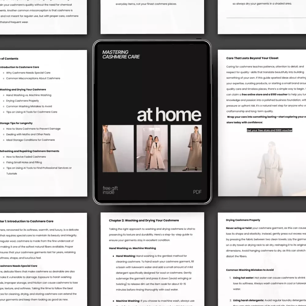 Mastering Cashmere Care at Home – A Complete Guide on how to care for cashmere at home | Digital Download
