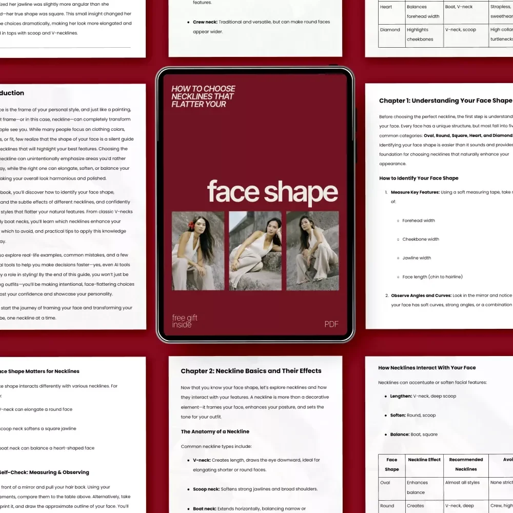 How to Choose Necklines That Flatter Your Face Shape | Ebook Guide to the Best Necklines for Your Face Shape | Smart Style & Wardrobe Planning