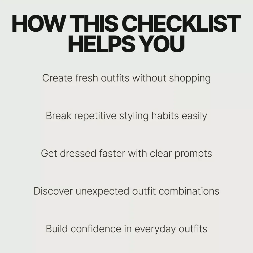 The Outfit Remix Checklist – Digital Download Style Guide, Outfit Planning Checklist, Wardrobe Styling eBook for Mixing & Matching Clothes You Already Own